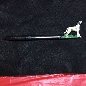Vintage spotted pointer hunting dog letter opener